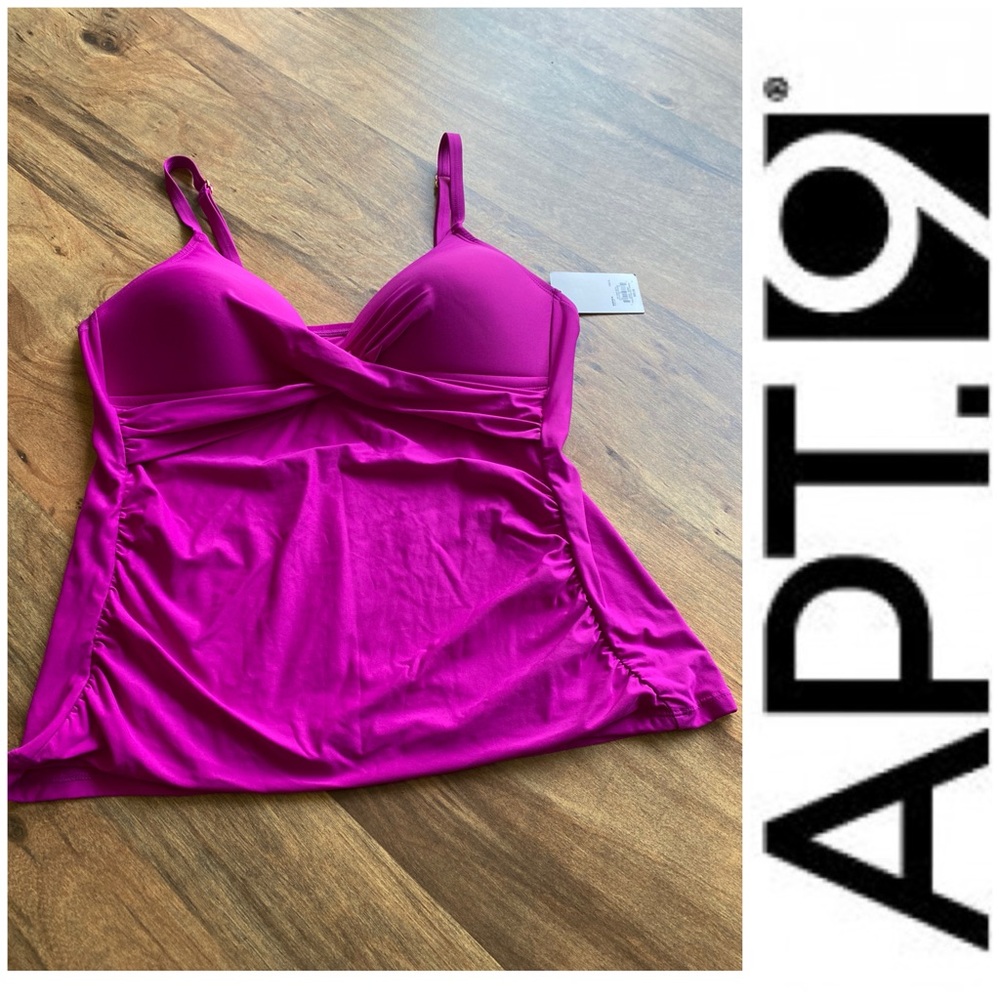 New Kohl’s Apt. 9 Pink Purple Tankini Top XL